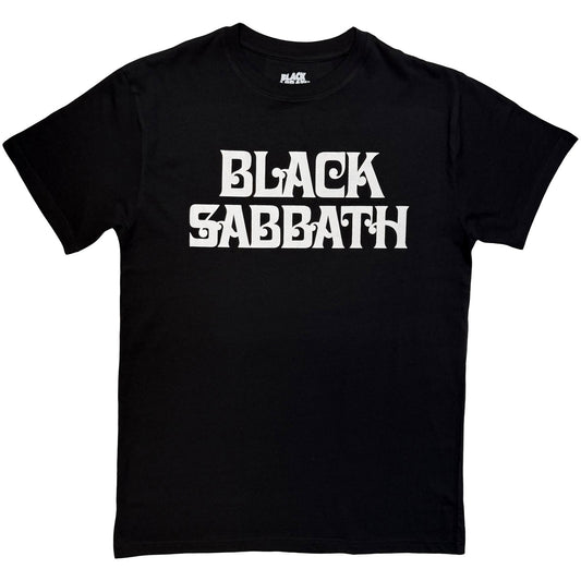Black Sabbath Curly Logo Mono T-shirt Front
