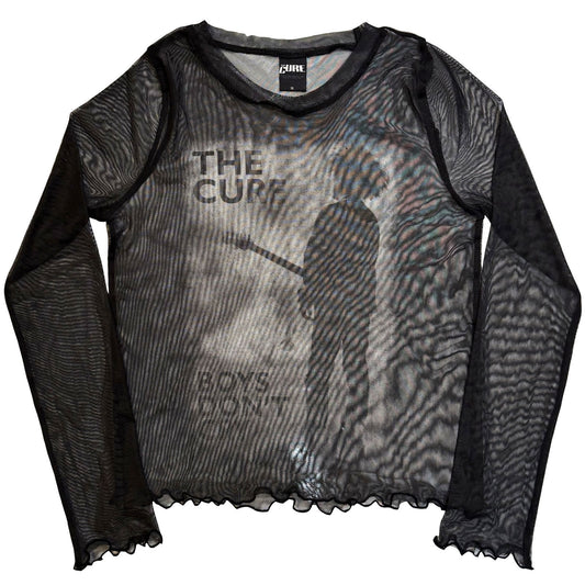 Cure Cure Boys Don't Cry B&w Mesh Crop Top Girls Jr