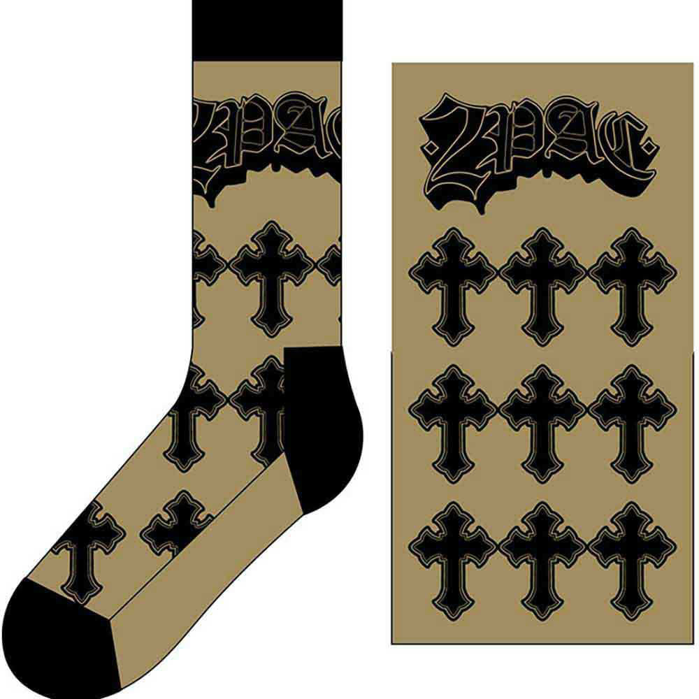 Tupac Crosses Socks