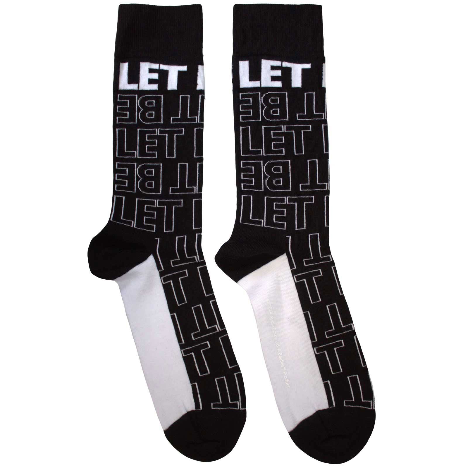 Let It Be Text Outlines Repeat Socks