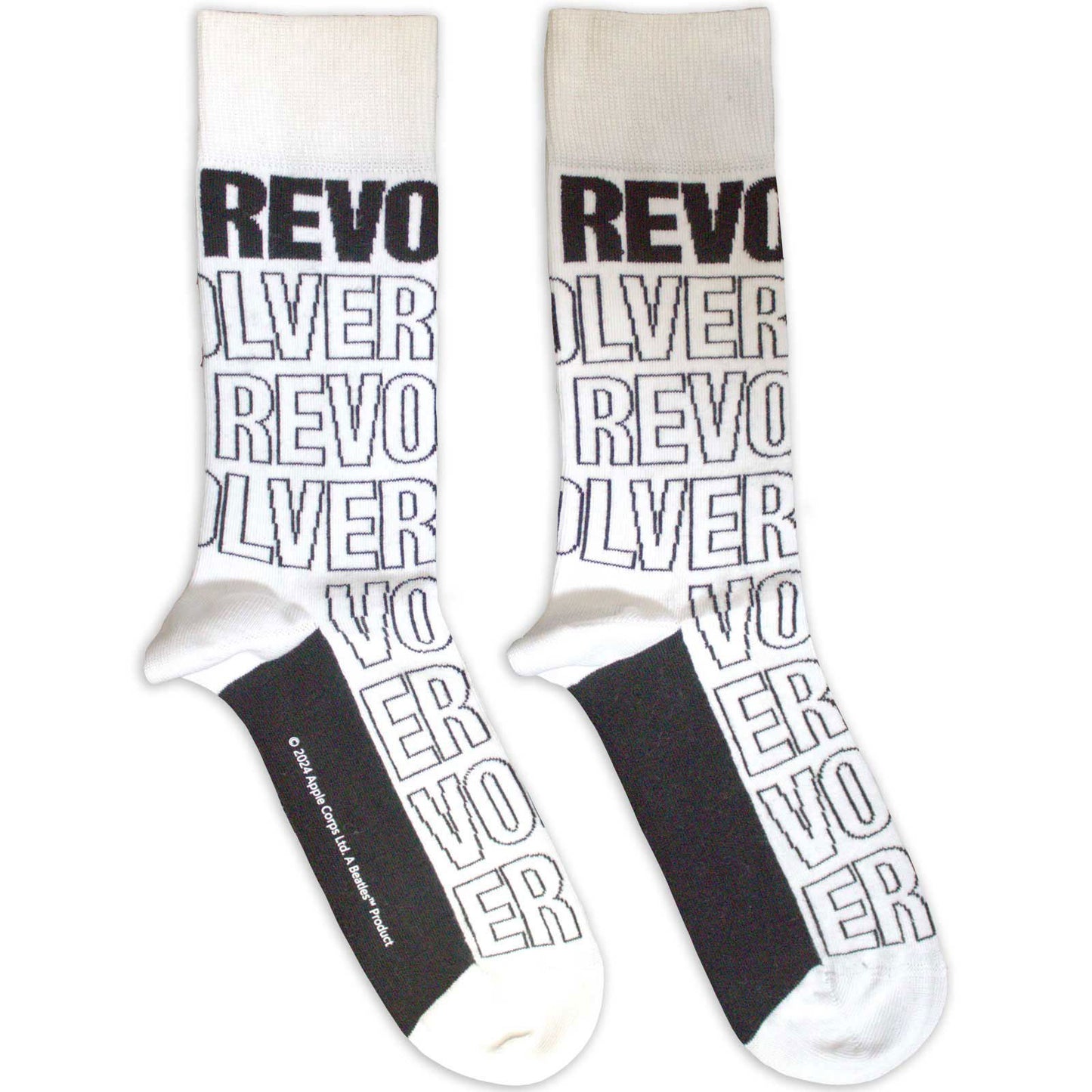 Revolver Text Outlines Repeat Socks