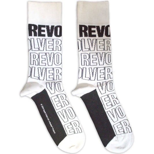 Beatles Beatles Revolver Text Outlines Repeat Socks