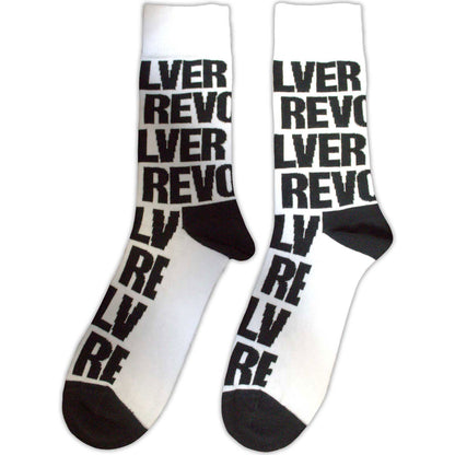 Beatles Revolver Text Repeat Socks