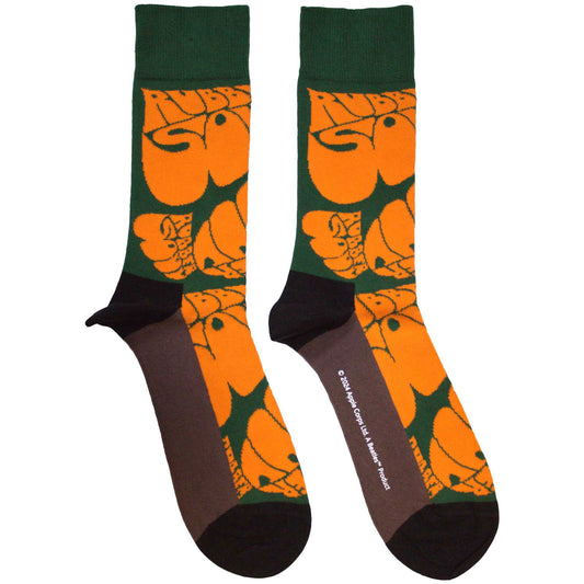Beatles Rubber Soul Text Repeat Socks Front