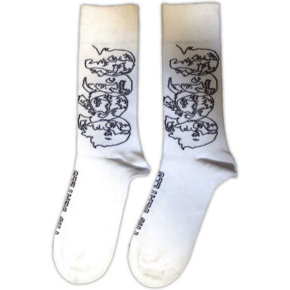 Beatles White Album Faces Outlines Socks
