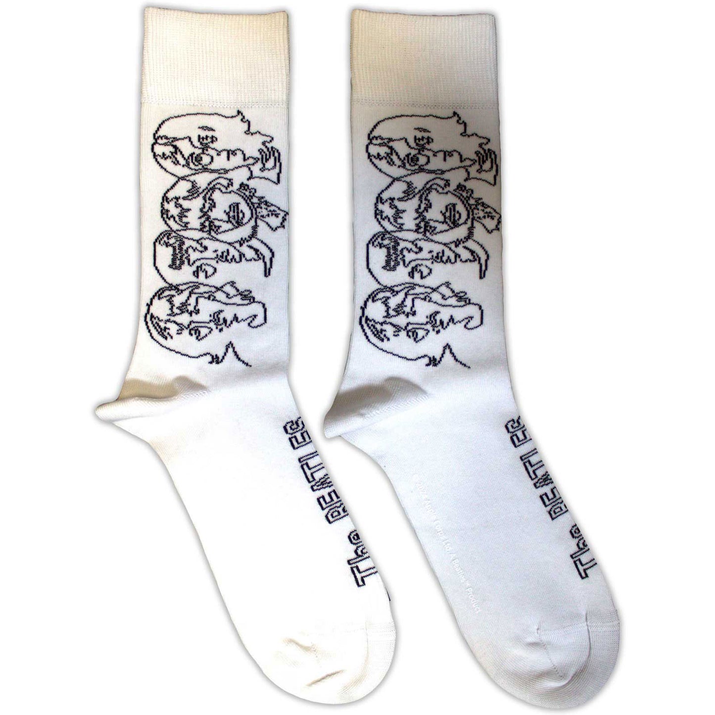White Album Faces Outlines Socks