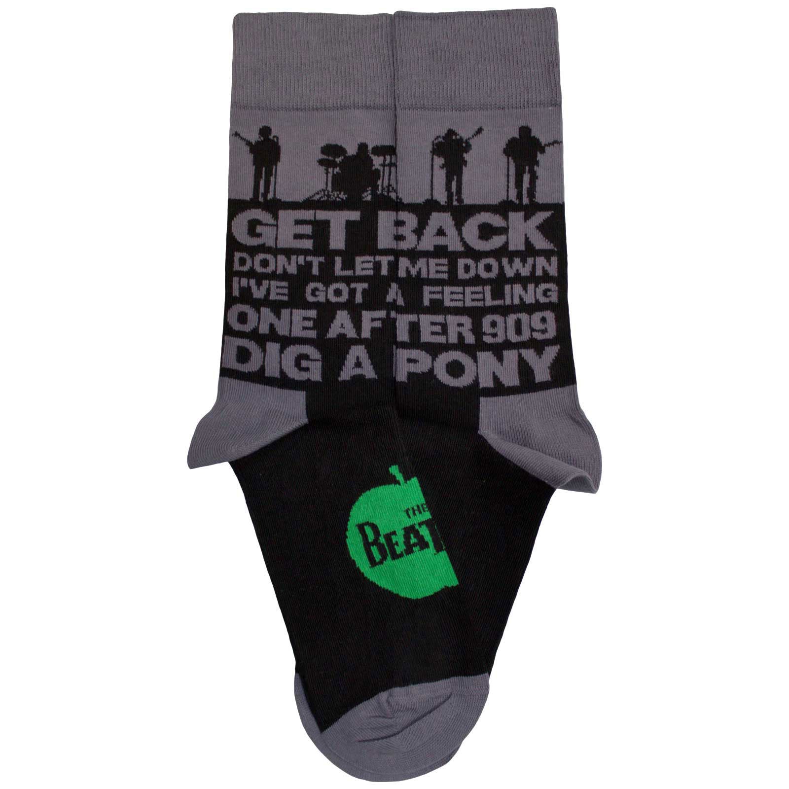 Beatles Rooftop Silhouettes & Apple (US Men's Shoe Size 8-12) Socks Alt 2