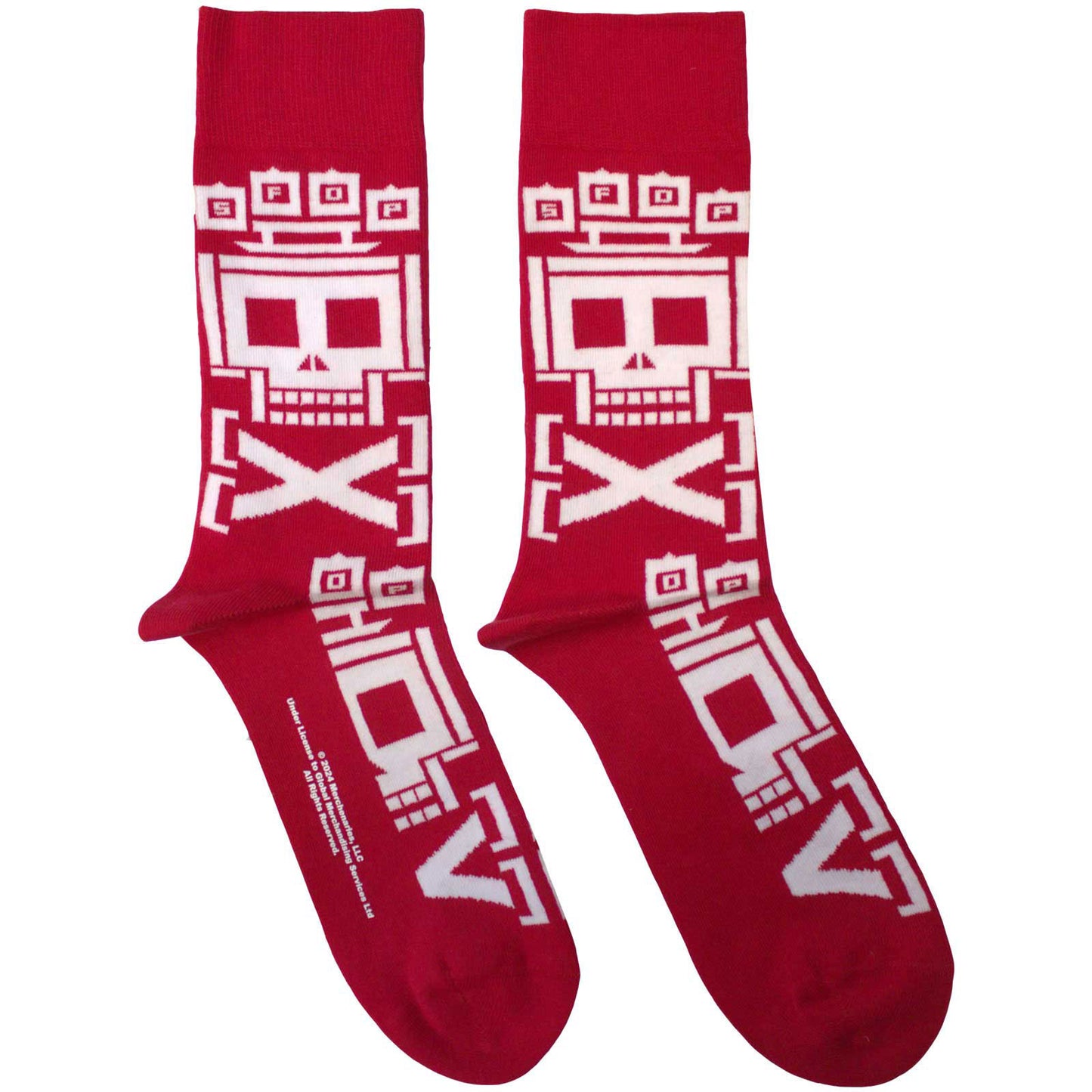 Pixeled Skull Repeat Socks