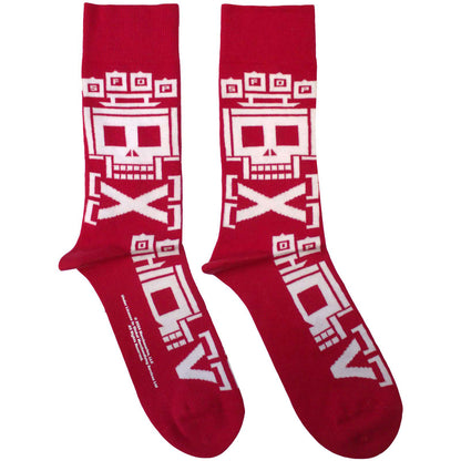 Pixeled Skull Repeat Socks