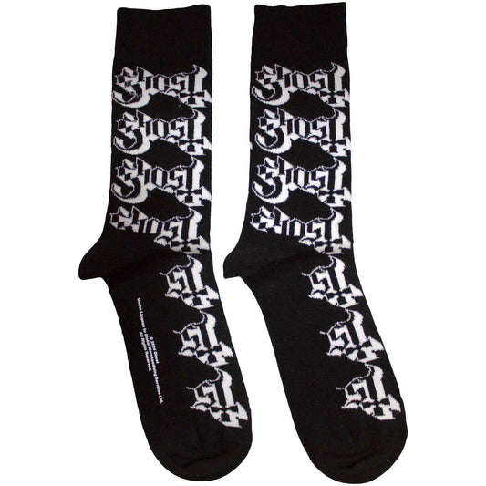 Ghost Logo Pattern Socks Front