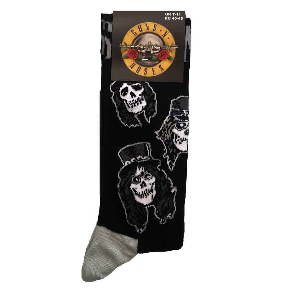 Guns N Roses Skulls Band Monochrome Socks