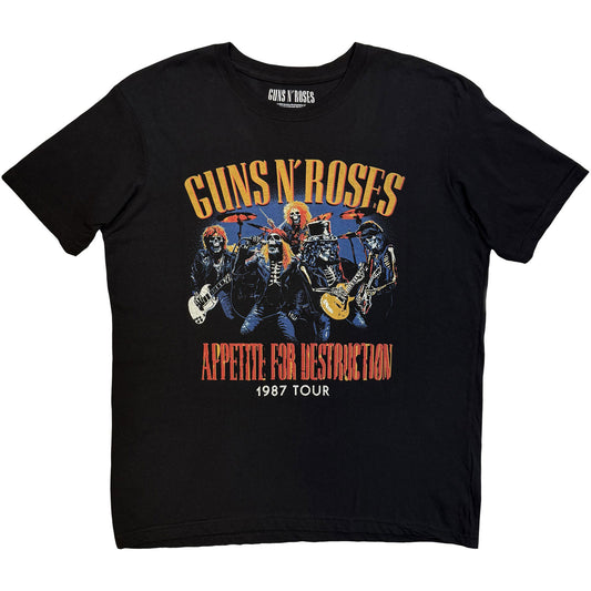 Guns N Roses Skeleton 1987 Tour T-shirt Front