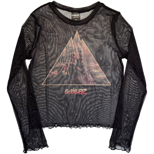 Gorillaz The Mountain Mesh Crop Top Girls Jr Front