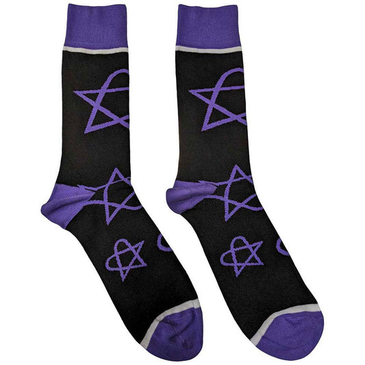 HIM HIM Purple Heartagrams Socks