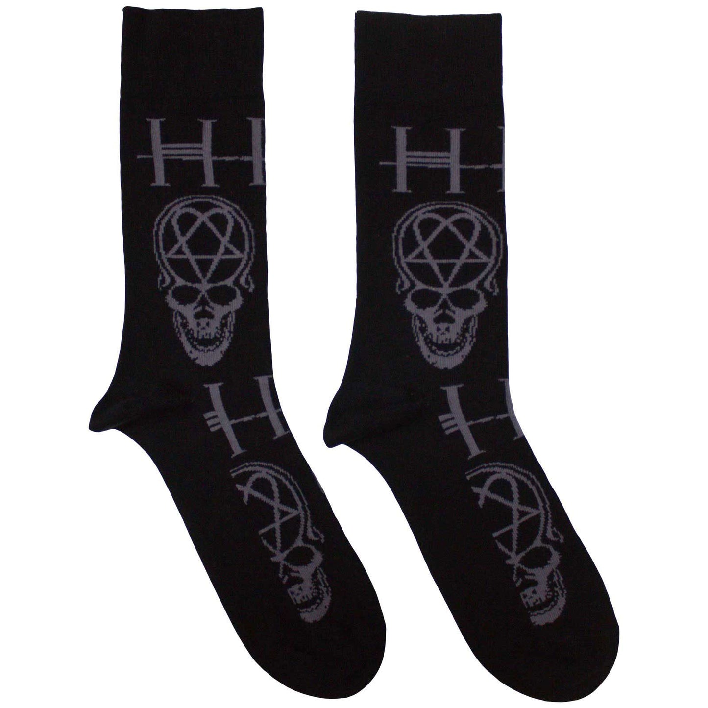 Heartagram Skull Socks