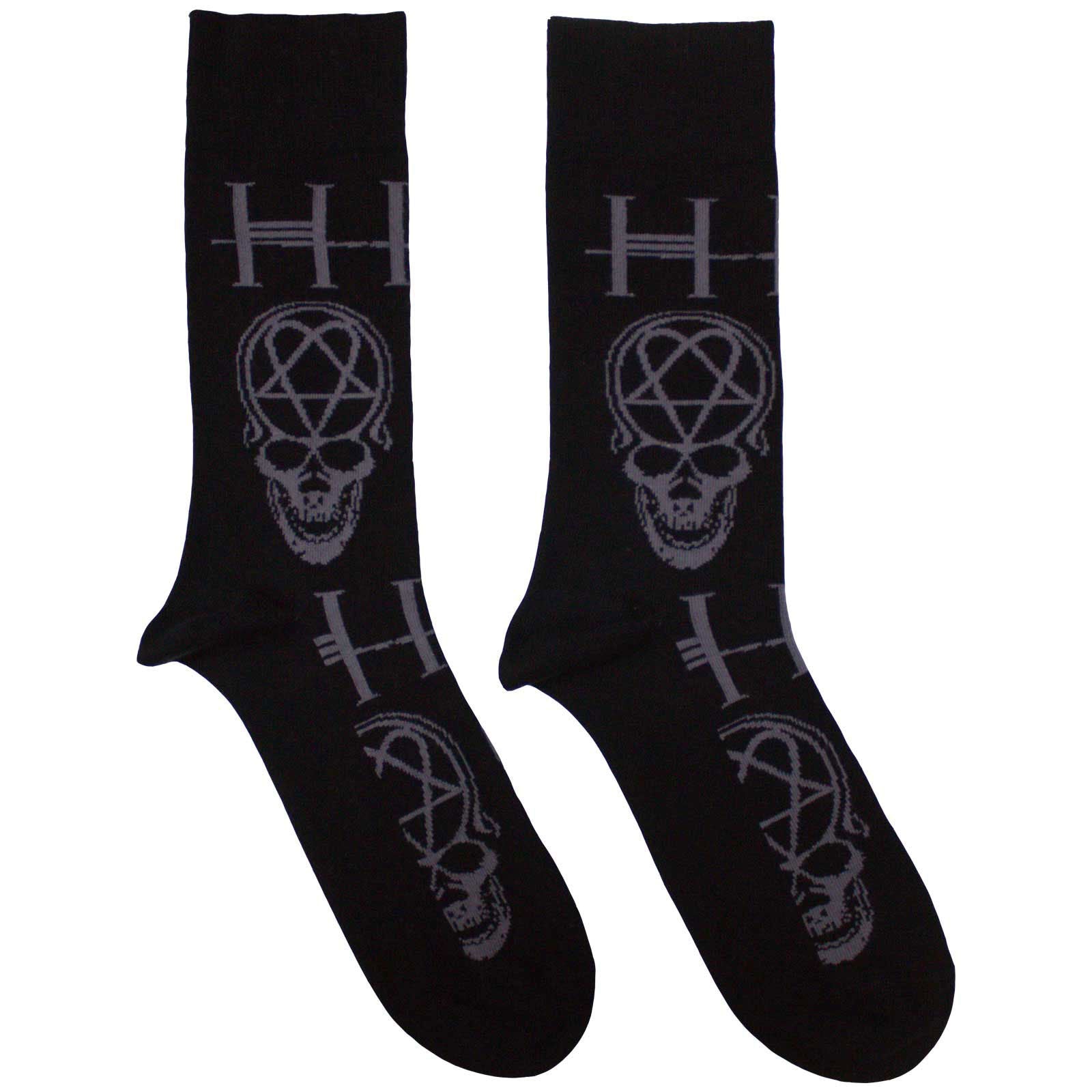 Heartagram Skull Socks