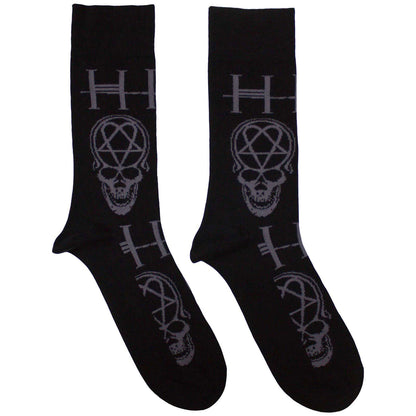 Heartagram Skull Socks
