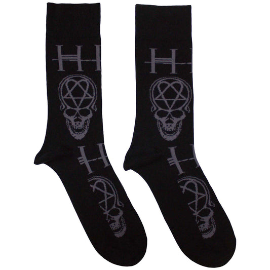 HIM HIM Heartagram Skull Socks