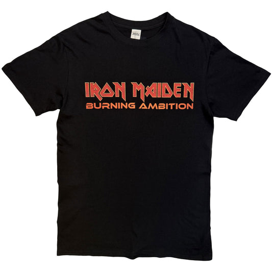 Iron Maiden Burning Ambition Text Logo T-shirt Front