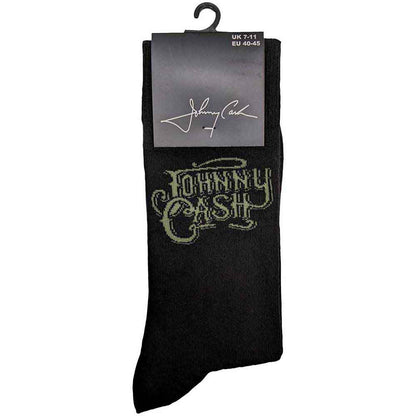 Johnny Cash Text Logo Socks