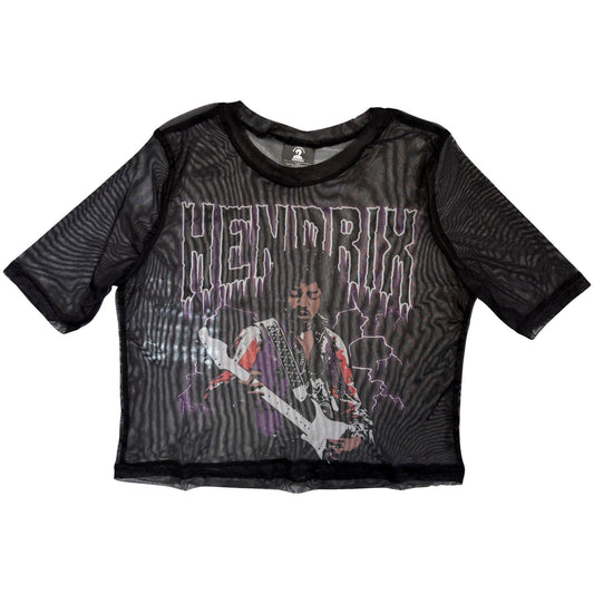 Jimi Hendrix Jimi Hendrix Lightning Mesh Crop Top Girls Jr