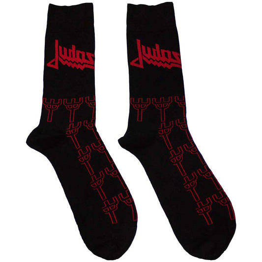 Judas Priest Trident Pattern Socks Front
