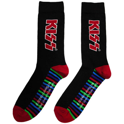 KISS Red Logo & Stripes Socks