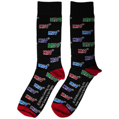KISS Coloured Logos Pattern Socks