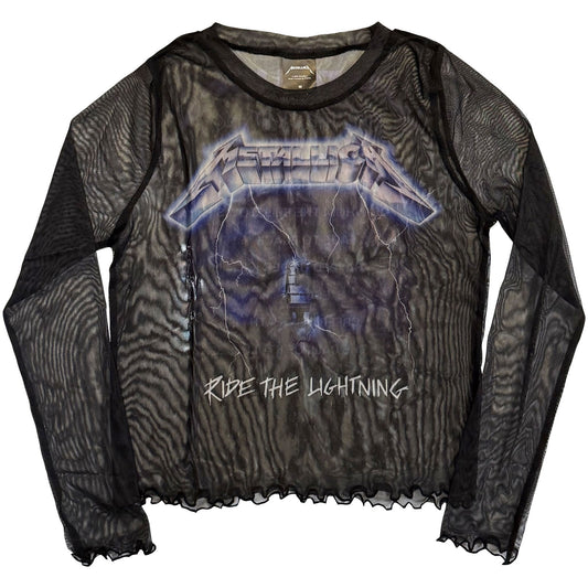 Metallica Metallica Ride The Lightning Mesh Crop Top Girls Jr