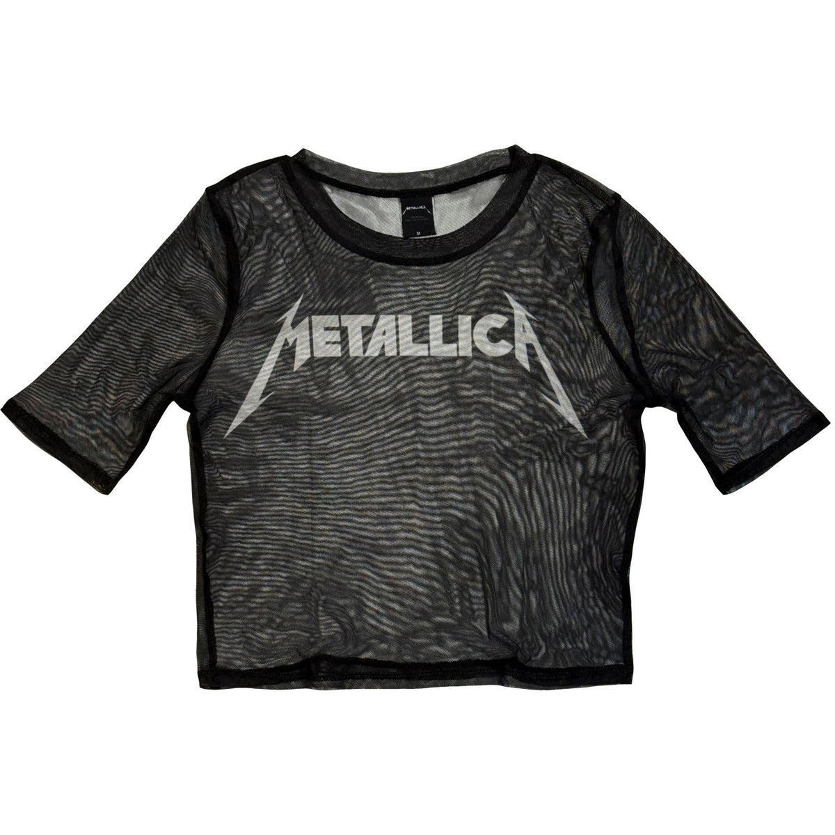 Metallica Logo Mesh Crop Top Girls Jr Alt 2