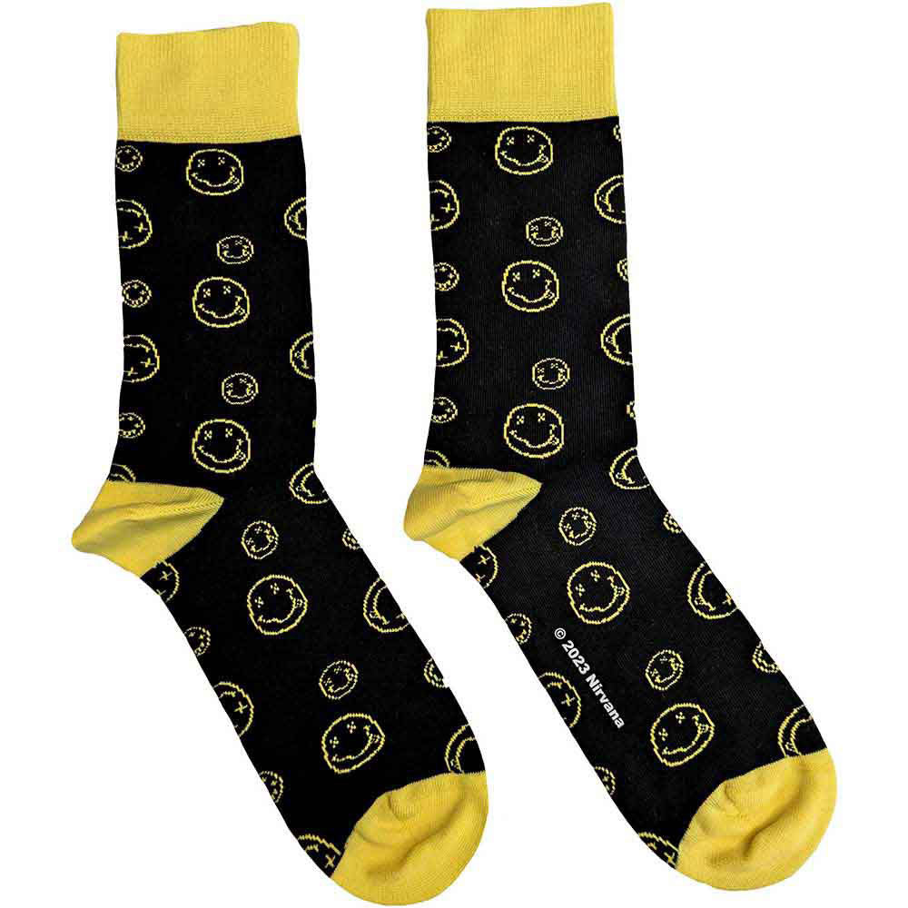 Outline Happy Faces Socks