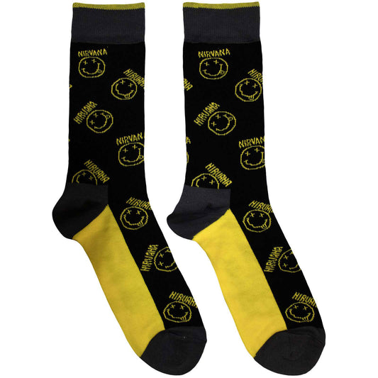 Nirvana Nirvana Yellow Happy Face Pattern Socks
