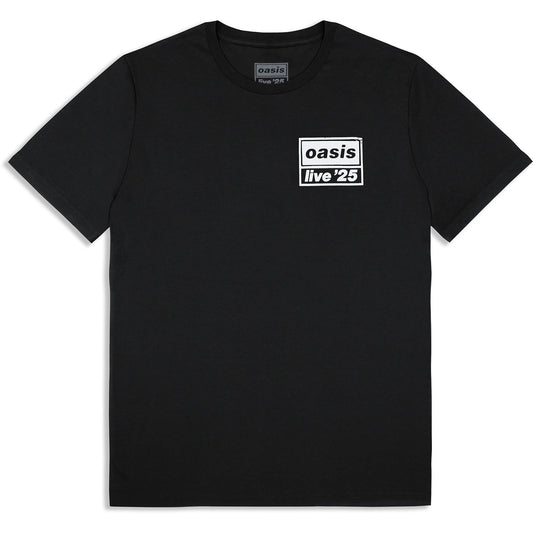 Oasis Live 25 Distressed Lockup Pocket T-shirt Front