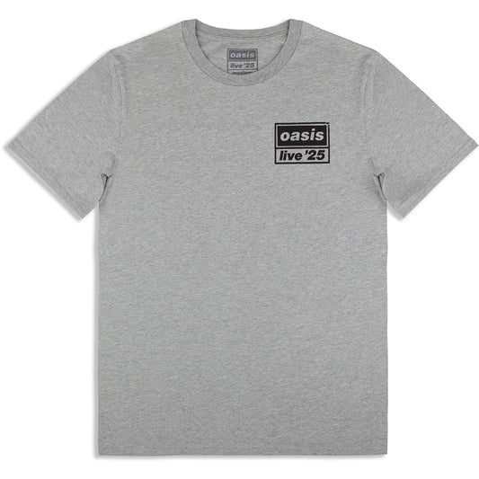 Oasis Live 25 Distressed Lockup Pocket T-shirt Front