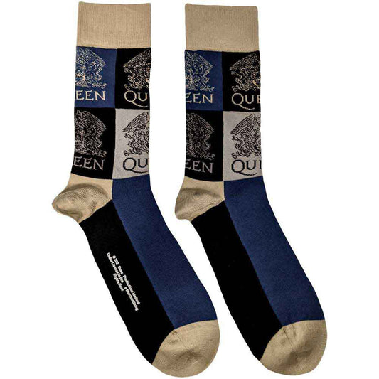 Queen Queen Crest Blocks Socks