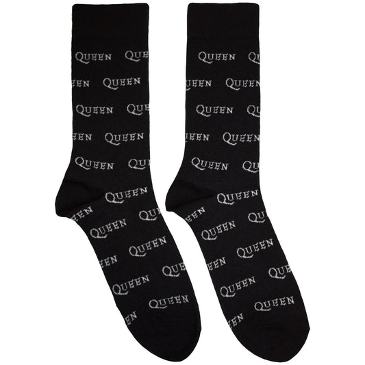Queen Queen Logo Repeat Mono Socks