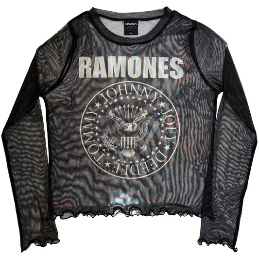 Ramones Ramones Presidential Seal Mesh Crop Top Girls Jr