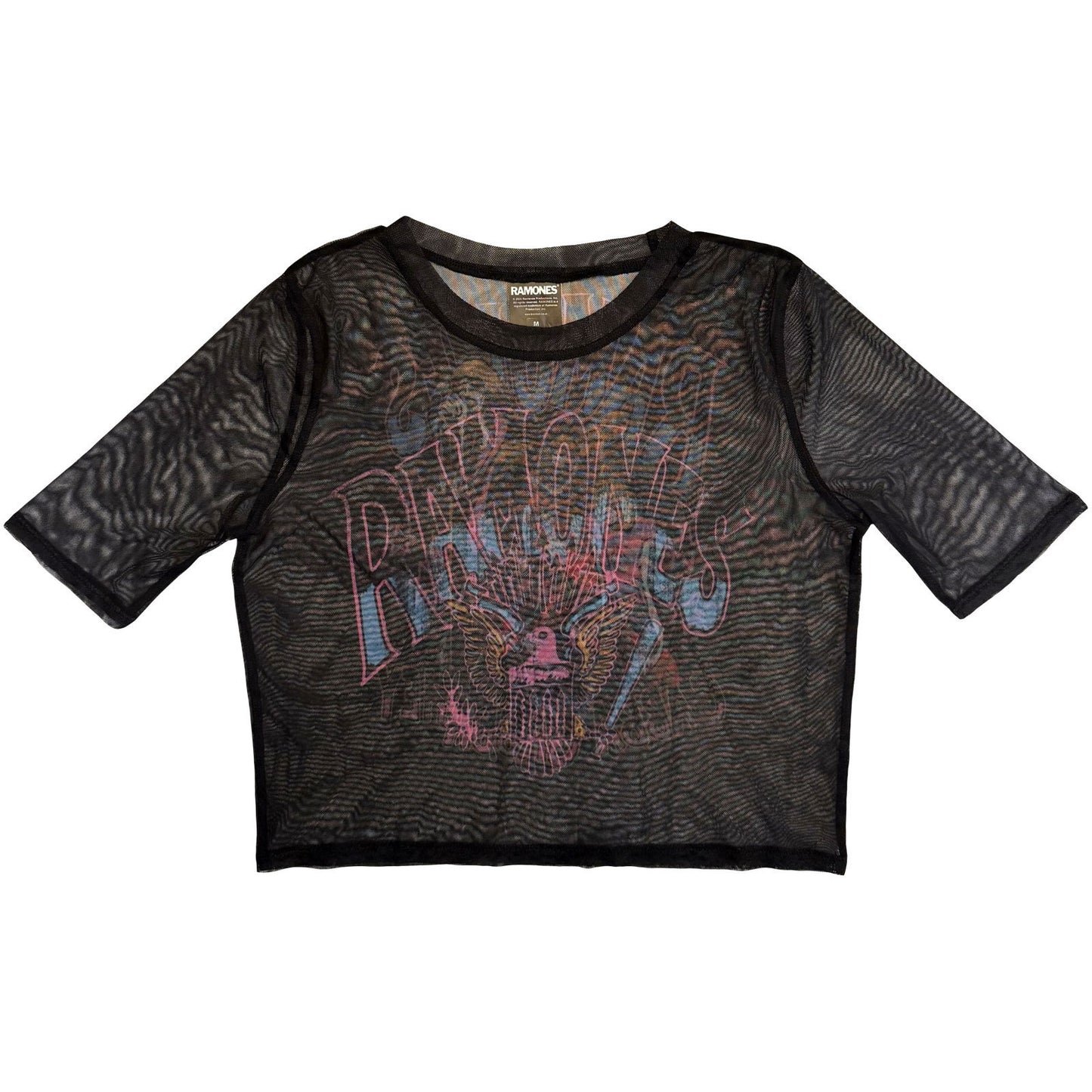 Graffiti Illustration Mesh Crop Top Girls Jr