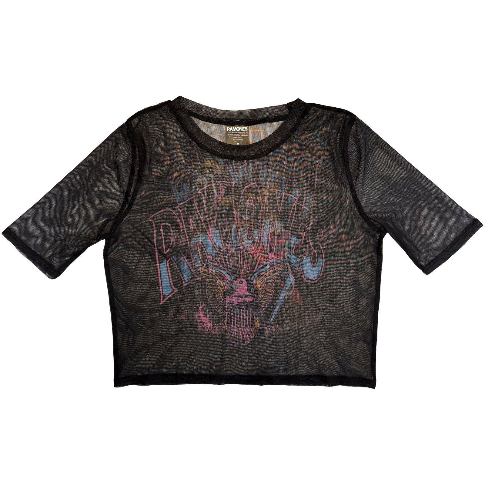Graffiti Illustration Mesh Crop Top Girls Jr