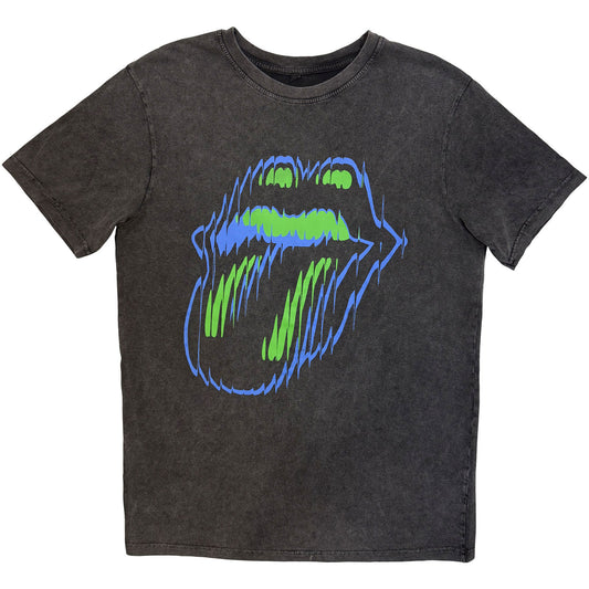 Rolling Stones Rolling Stones Distorted Tongue Dip Dye & Wash T-shirt