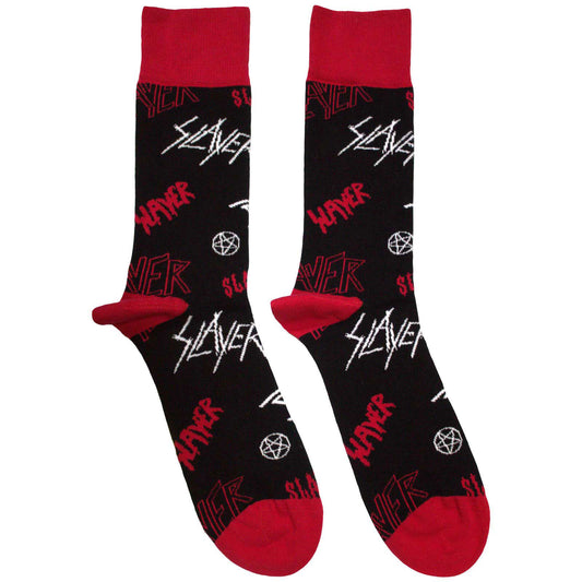 Slayer Slayer Logos Pattern Socks