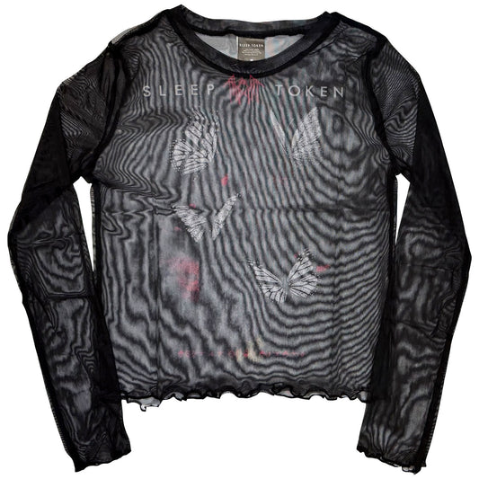 Sleep Token Sleep Token Butterflies Mesh Crop Top Girls Jr