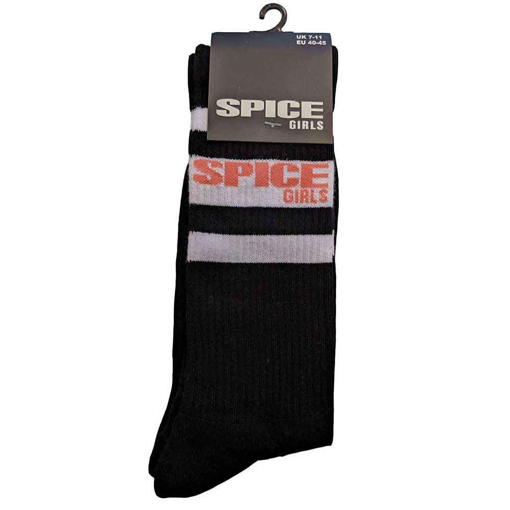 Spice Girls Logo & Stripes (US Men's Shoe Size 8-12) Socks Back