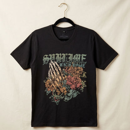 Sublime Praying Hands Carbon T-shirt Back
