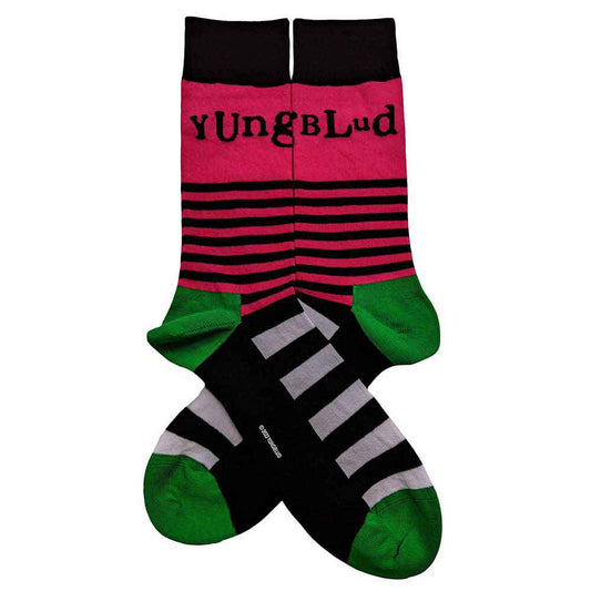 Yungblud Logo & Stripes Socks Front