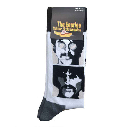Beatles Yellow Submarine Sea Of Science Faces Mono (US Men's Shoe Size 8-12) Socks Back