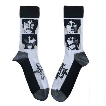 Beatles Yellow Submarine Sea Of Science Faces Mono (US Men's Shoe Size 8-12) Socks Front