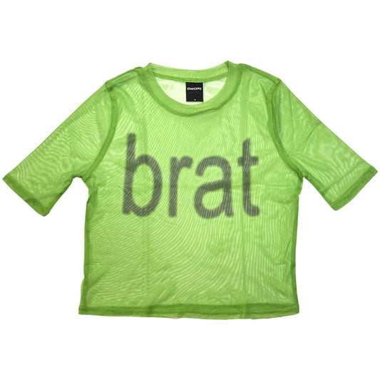Charli XCX Charli XCX Brat Logo Mesh Crop Top Girls Jr