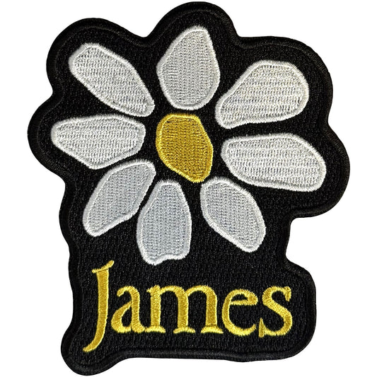 James Yellow Logo White Daisy Woven Patch Front