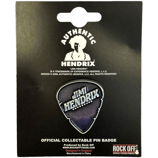 Jimi Hendrix Plectrum Pewter Pin Badge Front